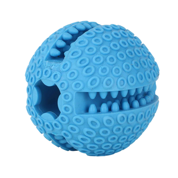 Solid Ball with Hollow Centre & Grooves in Sides for Treats (Blue)