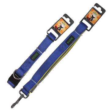 Adjustable Collar with Leash for Dogs & Puppies, 4 Feet (Blue)