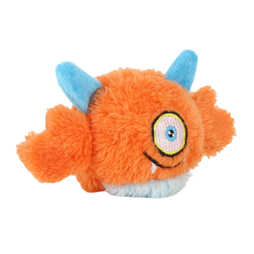 Plush Monster Ball with TPR Small Squeaky Ball Inside (Orange)