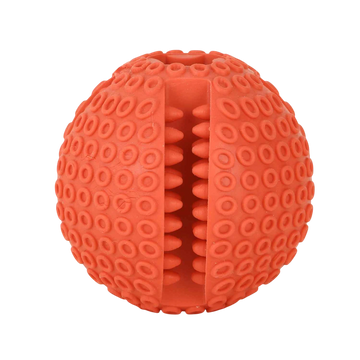Solid Ball with Hollow Centre & Grooves in Sides for Treats (Orange)