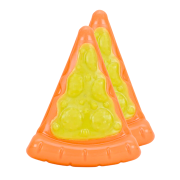 Wagtastic TPR Dog Chew Toy, Pizza Slice with Nylon Topping - Orange & Yellow, Durable Teething & Interactive Toy for Dogs & Puppies