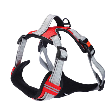 No-Pull Vest Reflective Handle Harness - Red
