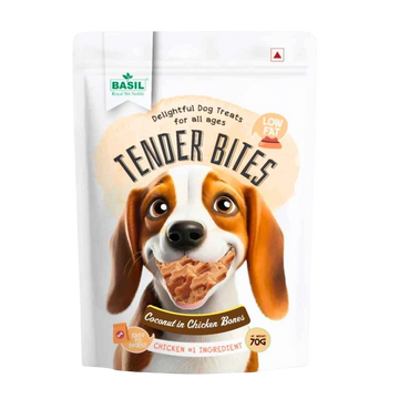 TENDER BITES Coconut in Chicken Bones – Premium Dog Treat | 70g Pack | High Protein, Calcium-Rich, Gluten-Free Chew Snack for All Breeds